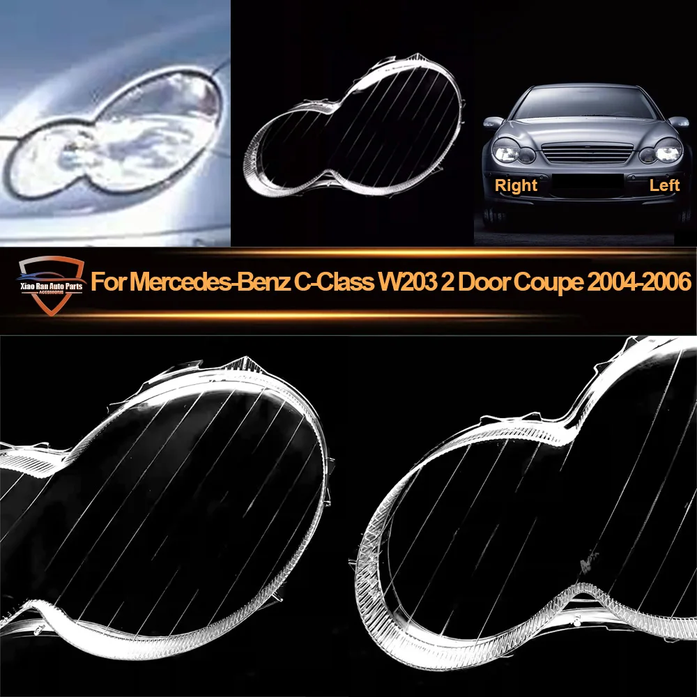 

Car Headlight Cover Lampcover Lampshade Lamp Lens Case Auto Light Caps For Mercedes-Benz C-Class W203 2 Door Coupe 2004-2006