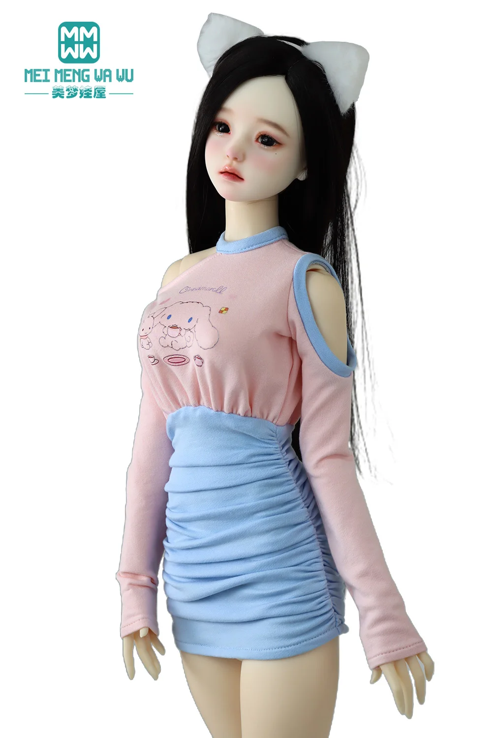 Fits 1/3 1/4 BJD Doll Clothes Fashion strapless slimming wrap dress Girl Gift