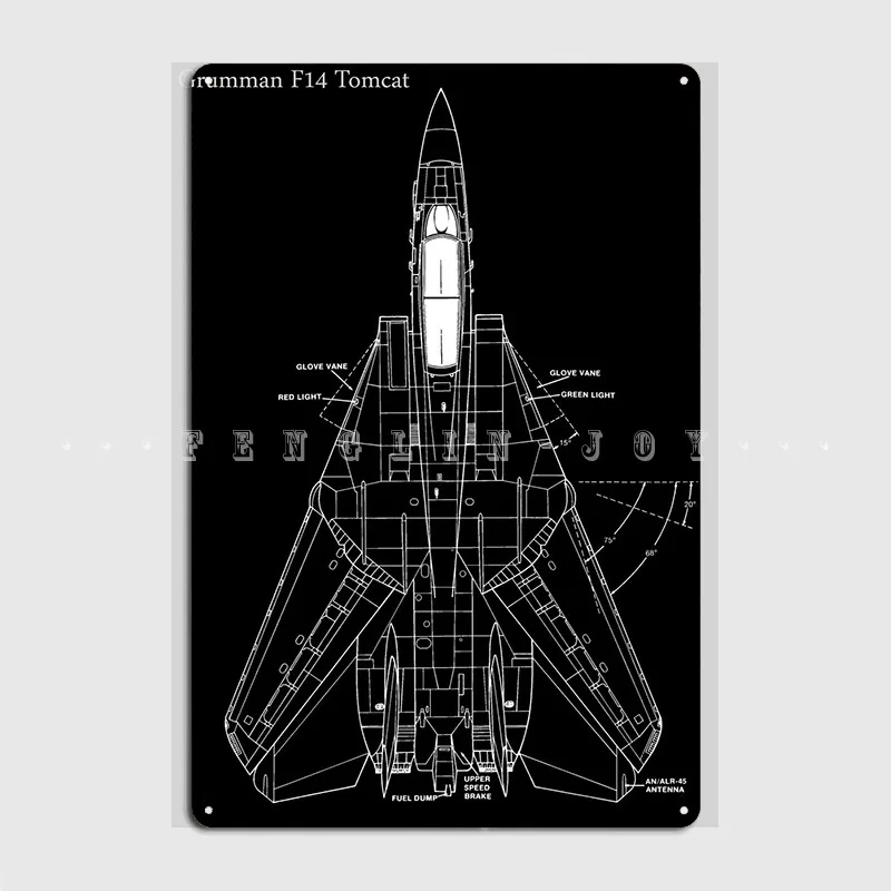 Grumman F14 Tomcat Metal Sign Wall Cave Cinema Design Poster Tin Sign Posters