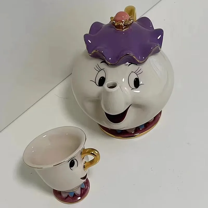 Cute Cartoon Disney Teapot Beauty And The Beast Coffee Pots Mug Mrs Potts Chip Cup Tea Pots Cup One Tea Sets Birthday Present