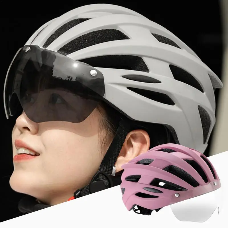 Cycling Hats Mountain Cycling Hat With Magnetic Goggles Head Protector Gear Adjustable Racing Hat For Outdoor Sports