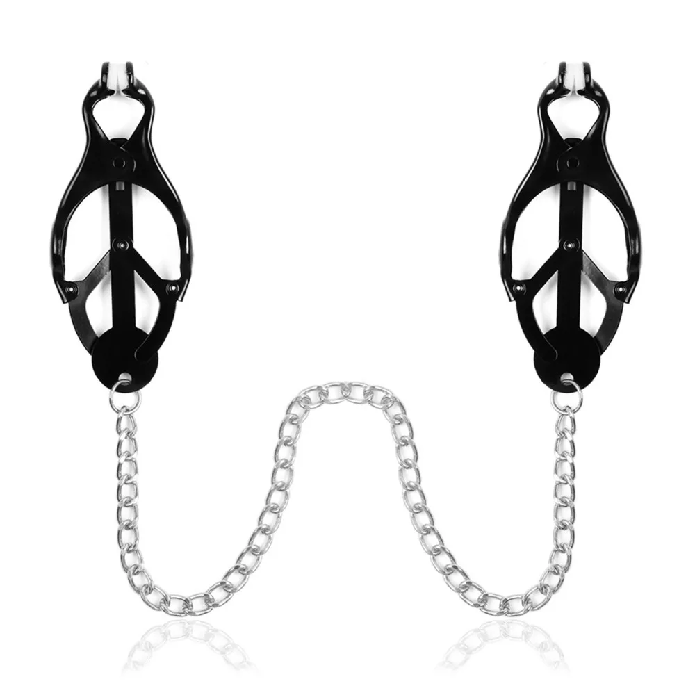 Metal Nipple Clamps Clips with Chain Clitoris Stimulator Steel Nipple Breast Clamps Slave Bondage Flirting Women Sex Toy view 3