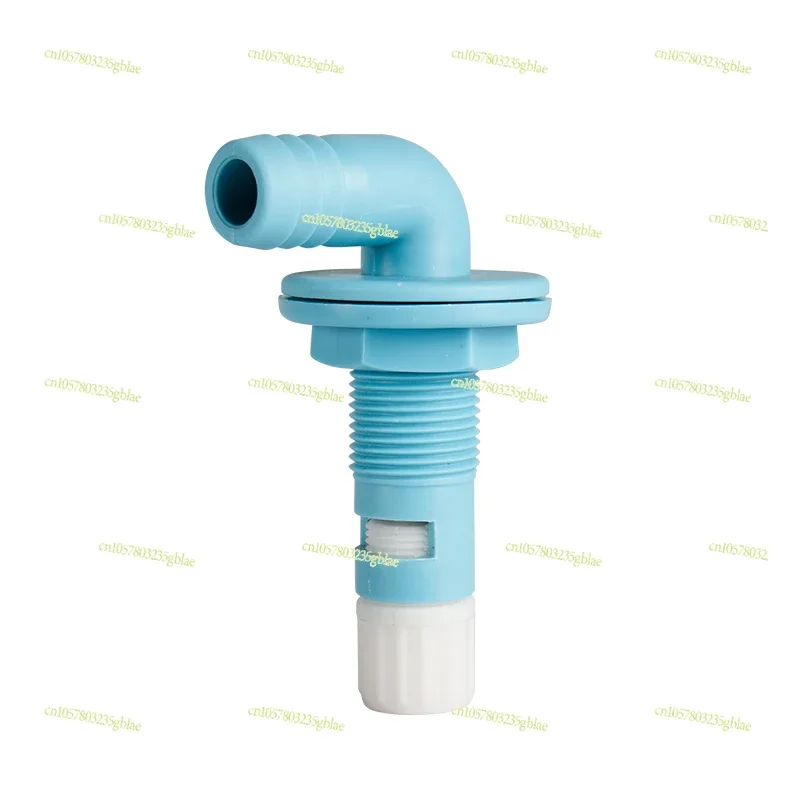 Yacht Oxygenator Valve Marine Right Angle Drain Hatch Bottom Sewage Hull ABS White Live Fish Tank