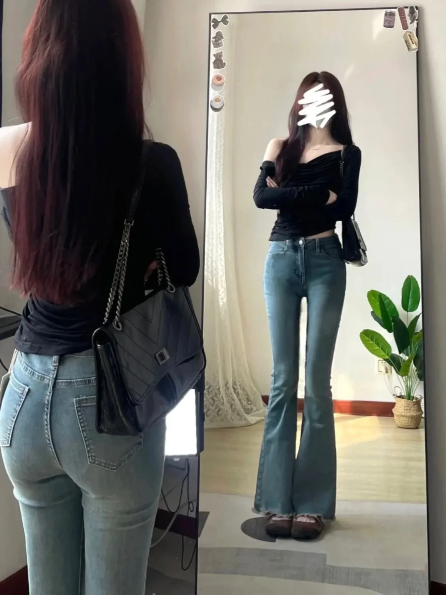 Damskie spodnie z wysokim stanem, rozszerzane, letnie, cienkie, w dużych rozmiarach, wyszczuplające, zwiewne, lekko rozszerzane, do ziemi, spodnie typu kopyto.