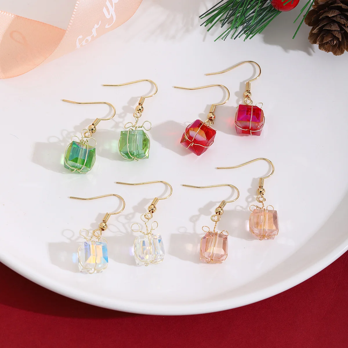 Earrings Crystal Glass Colorful Handmade Artistic Lightweight Versatile Bohemian Resort Daily Casual Party Women Gift