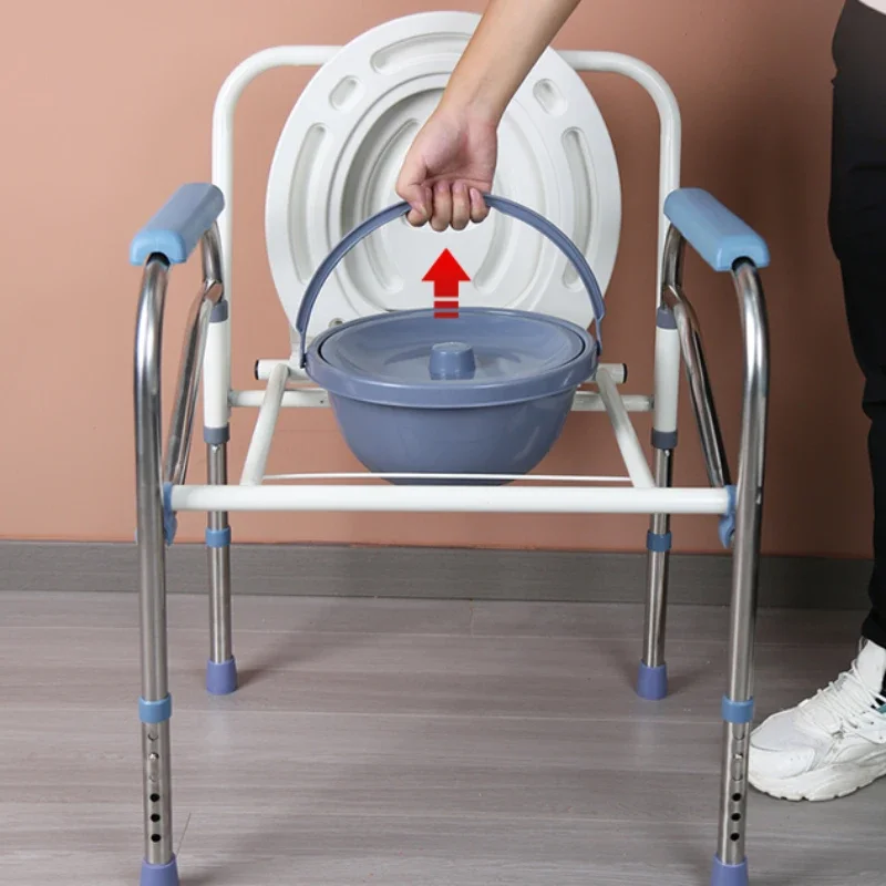 Elderly People Sitting Toilet Chair Pregnant Women Multifunctional Bathroom Foldable Movable Toilet Seat Chairs & Stools 좌식 의자