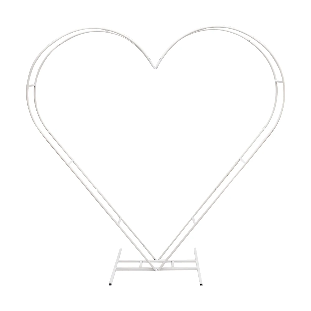 81in Heart Modern Wedding Stand Arch Heart Shaped Rack Polygonal Wedding Holder Flower Display Backdrop for Birthday Parties