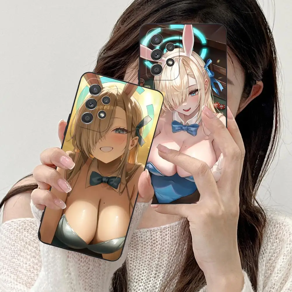 الأزرق الأرشيف Asuna قضية الهاتف المحمول لسامسونج غالاكسي M55 54 42 35 34 33 32 23 22 15 14 13 12 F55 5G اللون واقية فاخرة