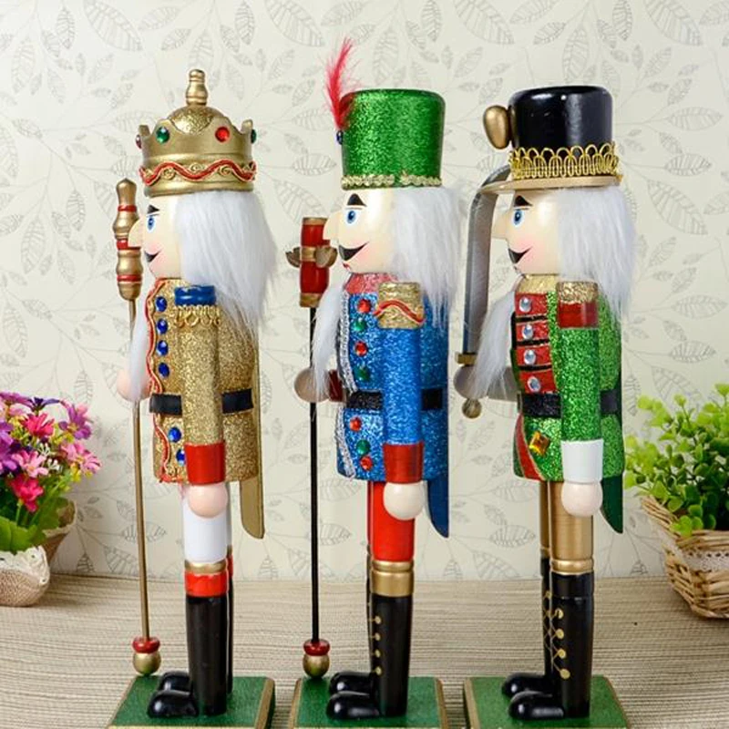 30cm Nutcracker Christmas Ornament Traditional Wooden Nutcracker Decorations for Festive Christmas Birthday Party Home D326