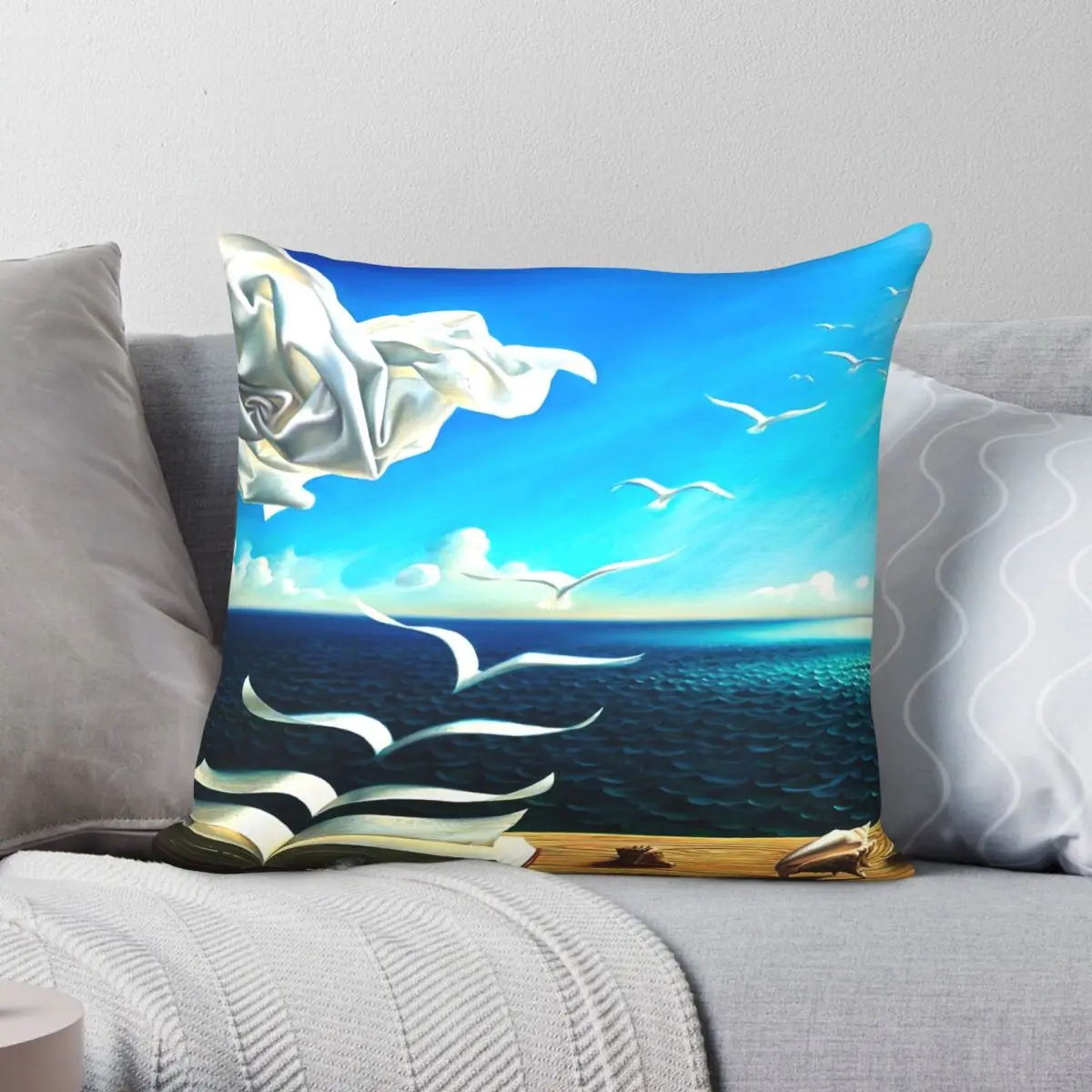 

Book To Birds Vintage Pillowcase Polyester Linen Velvet Creative Zip Decor Pillow Case Home Cushion Cover 18"