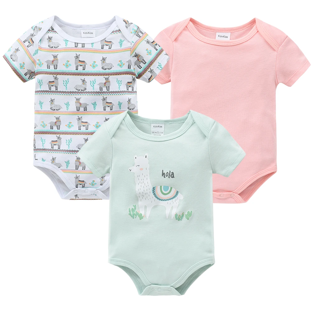 3 Pcs/set Baby Girls Clothing Jumpsuit 100% Cotton Soft Kids Romper Cartoon Pink Outfit Newborn Bodysuit 0-12M