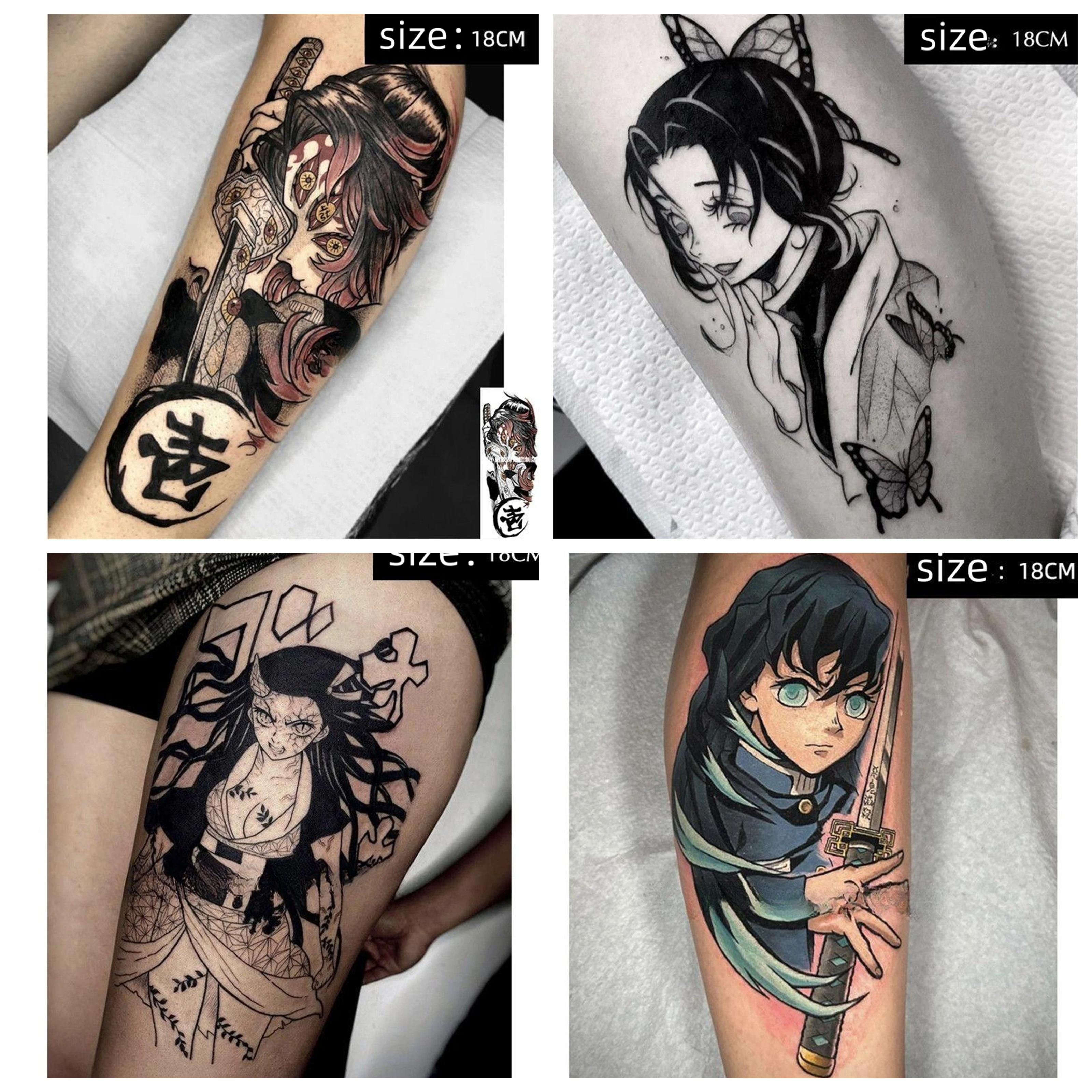 

21 Style Slayer Anime Kamado Nezuko Temporary Tattoos Kimetsu No Yaiba Demon Cartoon Body Art Waterproof Fake Tattoo Sticker