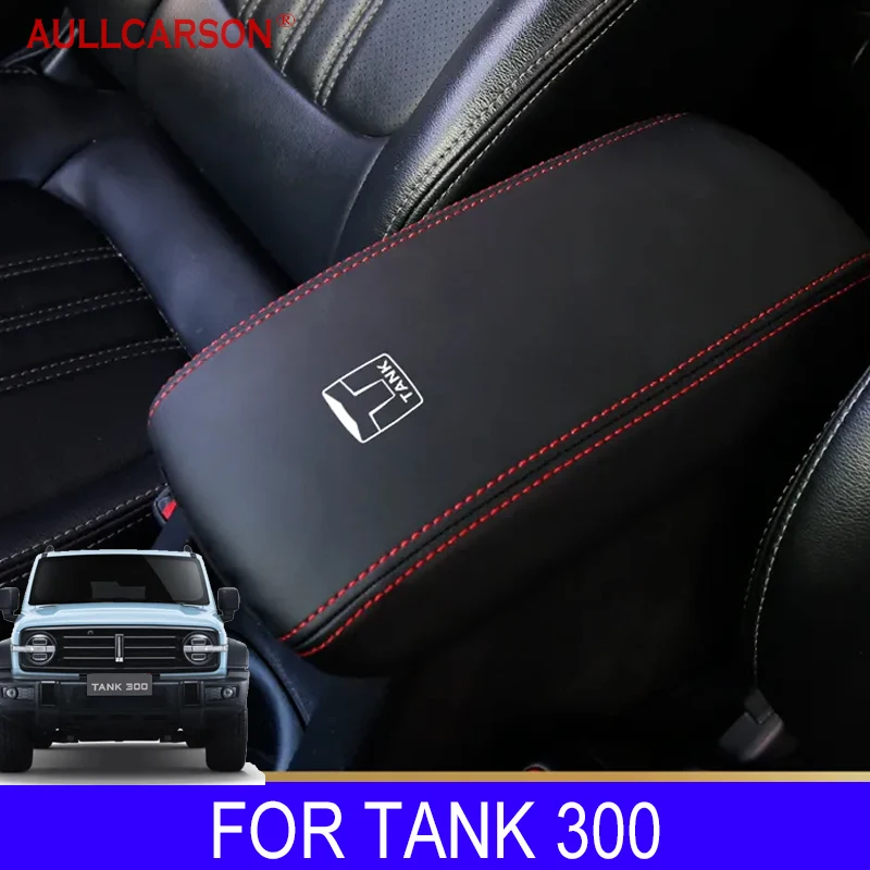 For GWM Tank 300 2023 2024 Car Center Control Armrest Box Microfiber Leather Trim Cover Accessories