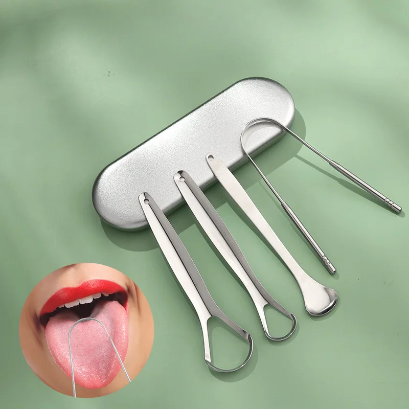 

Скребок для языка из нержавеющей стали, портативное средство для чистки полости рта для свежего дыхания и уменьшения неприятного запаха, инструмент для ежедневного использования в гигиене полости рта