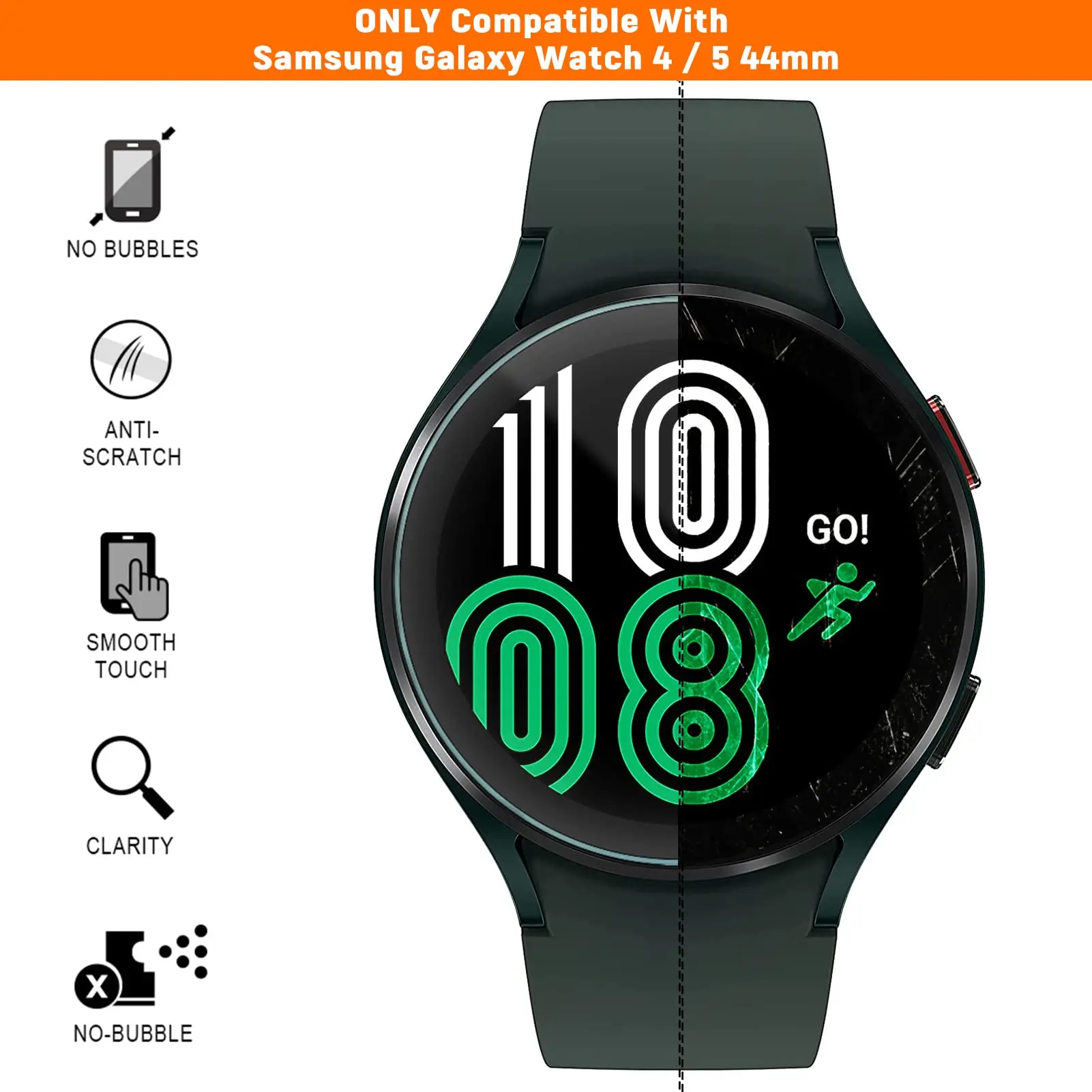 Tempered Glass For Samsung Galaxy watch 6/5/4/5 Pro/44mm/40mm Screen Protector Anti-Scratch for Galaxy Watch 4/classic/46mm/42mm