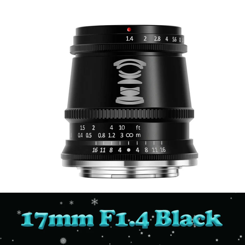 TTArtisan 17mm F1.4 Groothoek APS-C Prime Lens Groot Diafragma Humanties Lens voor Sony A6400 Fuji X-T10 Nikon Z50