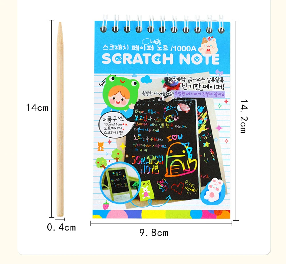 Montessori Scratch Painting Note, Scratch Art Paper, DIY Children Magic Rainbow Scraping Drawing Paper, Notepad, Staacquering Toys