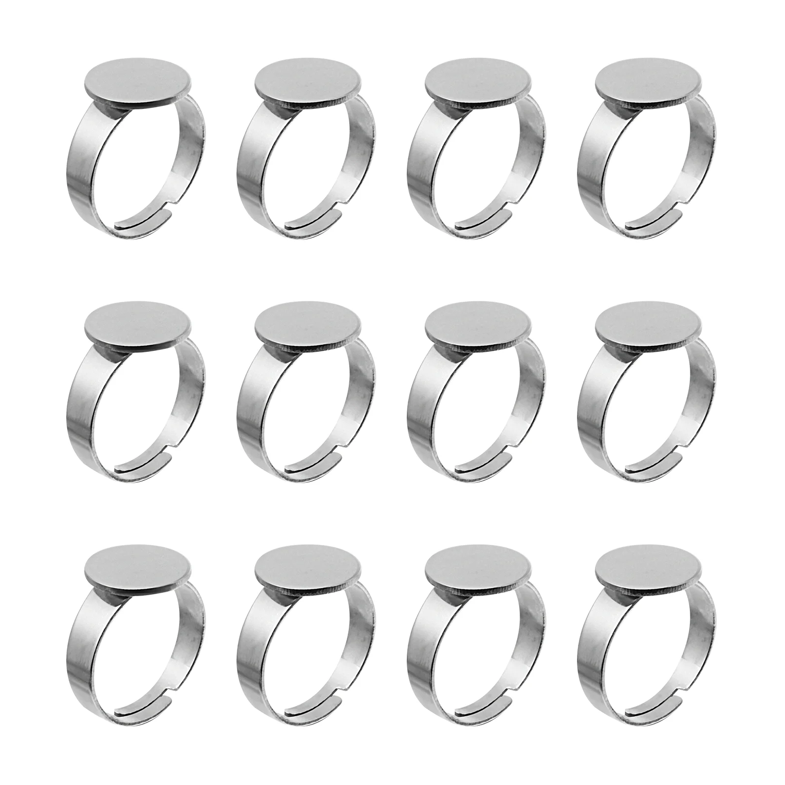 20 Pcs Key Chain Making Supplies Adjustable Ring Holder Stainless Steel Base Portable Label Silver Compact Child