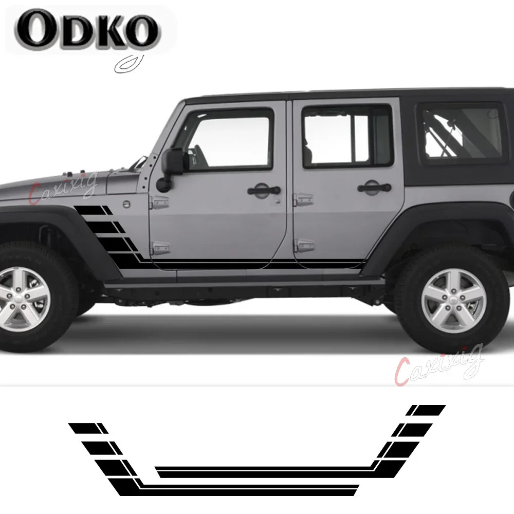 

2PCS Car Side Door Stickers Styling Vinyl Film Decals For Jeep Wrangler JK JL CJ RUBICON 4x4 Tuning Auto DIY Accessories