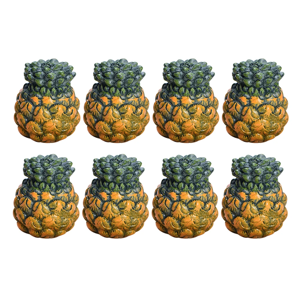 

8pcs Artificial Pineapple Models Realistic Resin Fruits Home Decor Party Wedding Dollhouse Educational Cognitive Display
