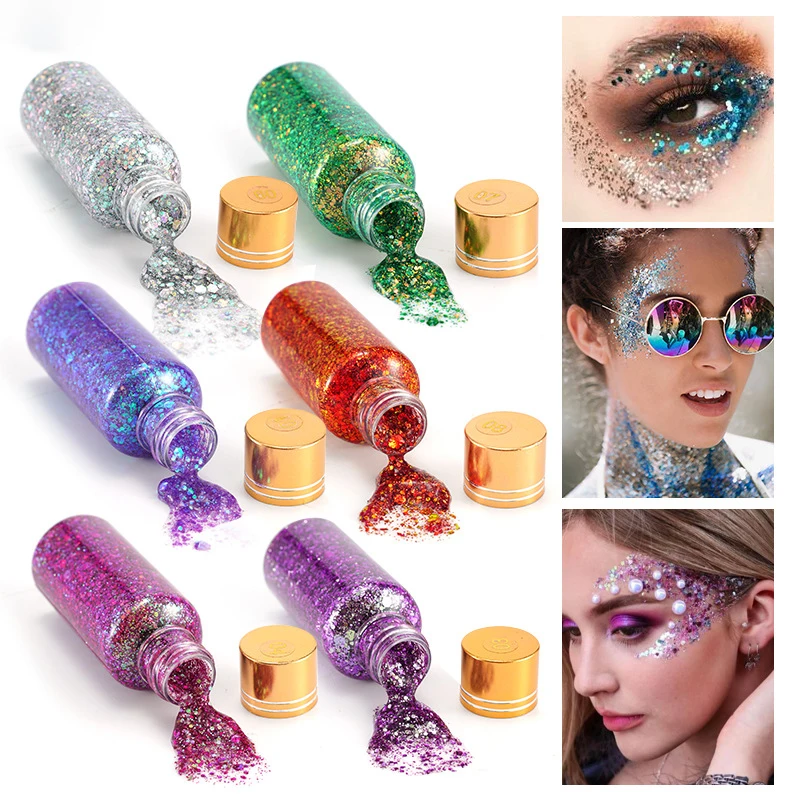 Kleurveranderende gepolariseerde glittergel Multi-actieve gezichts-/lichaams-/lippenmake-up Stage Party Bling Goddess