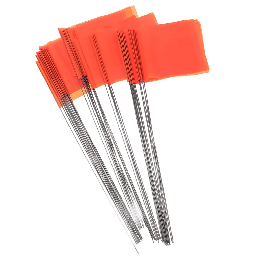 

50Pcs Outdoor Marker Flags Durable Wire Pole Marking Flags for Yard Lawn Garden Construction Survey Landscaping