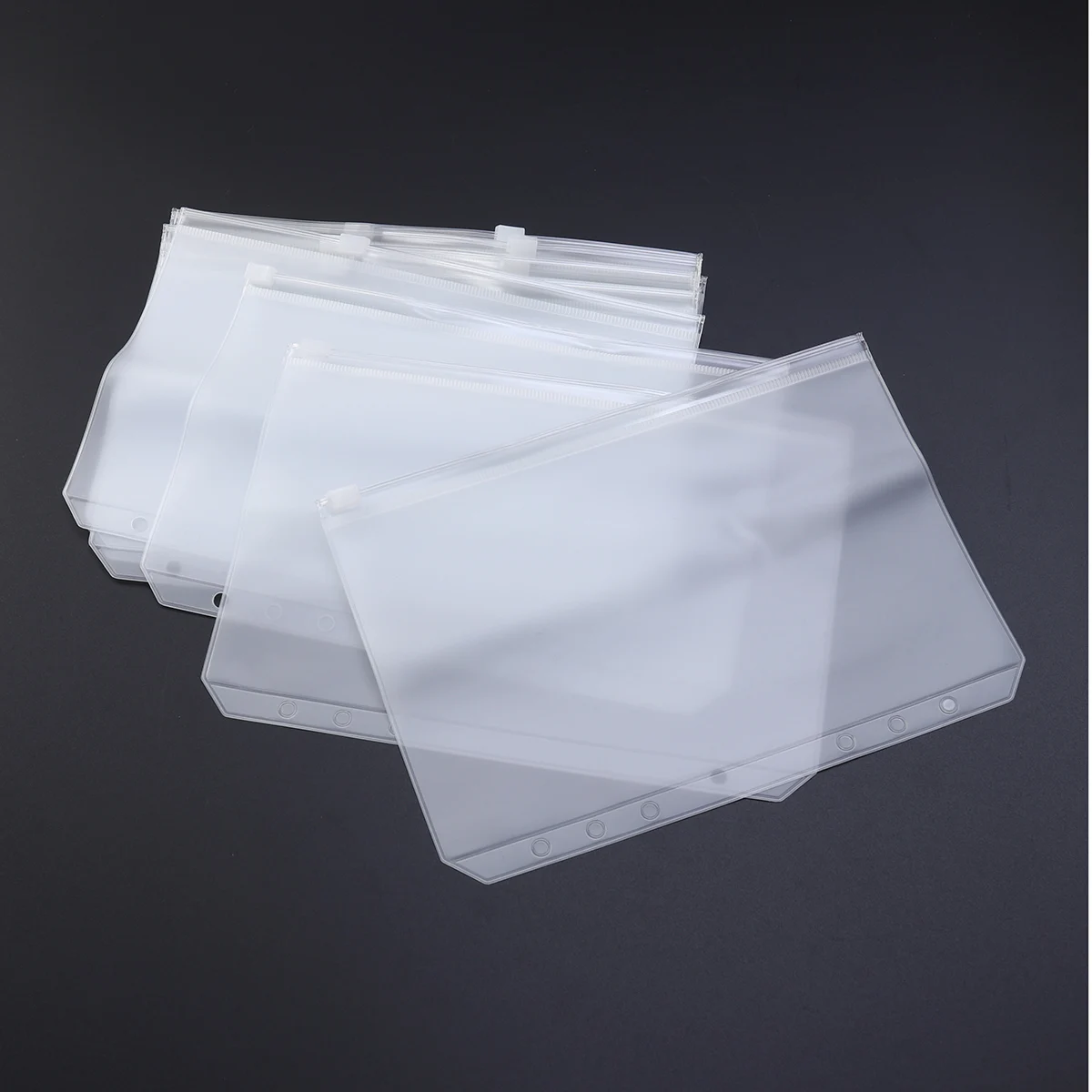 

10 Pcs A5 Zipper Bag Lightweight Clear Storage ganizer Translucent Travel Office School Folder Document