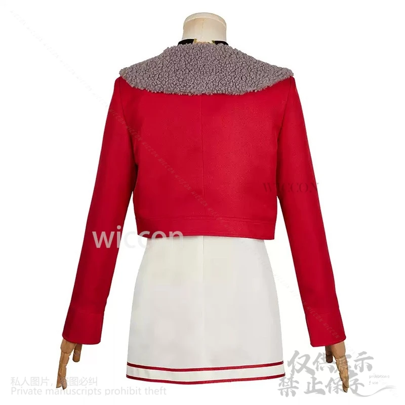 مومو Ayase الساخن أنيمي دان دا دان تأثيري فستان مُصمم حسب الطلب معطف أحمر موحدة جورب أقراط الباروكات لجميع القديسين عيد الميلاد مخصص