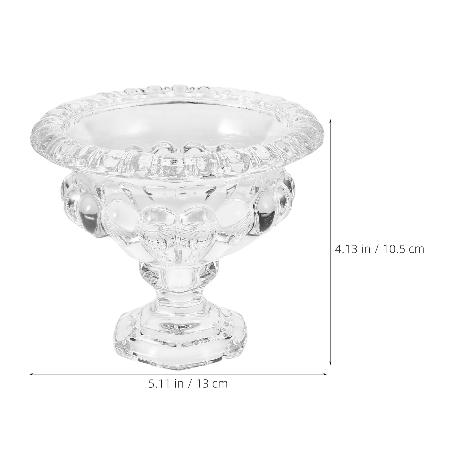 Pedestal Glass Dessert Bowls Embossed Transparent Ice Cream Cups European Design for Parties Trifle Fruit Cold Drinks Dessert view 6