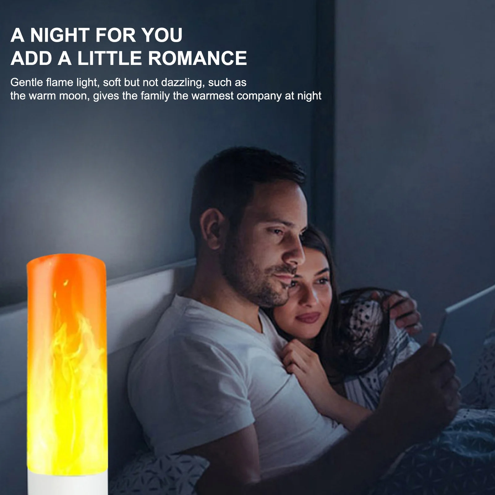 LED Flame Effect Light Flame Bulb Save Energy LED Flame Light Fireplace Lights for Room Party Bar Decor Power By USB Charging