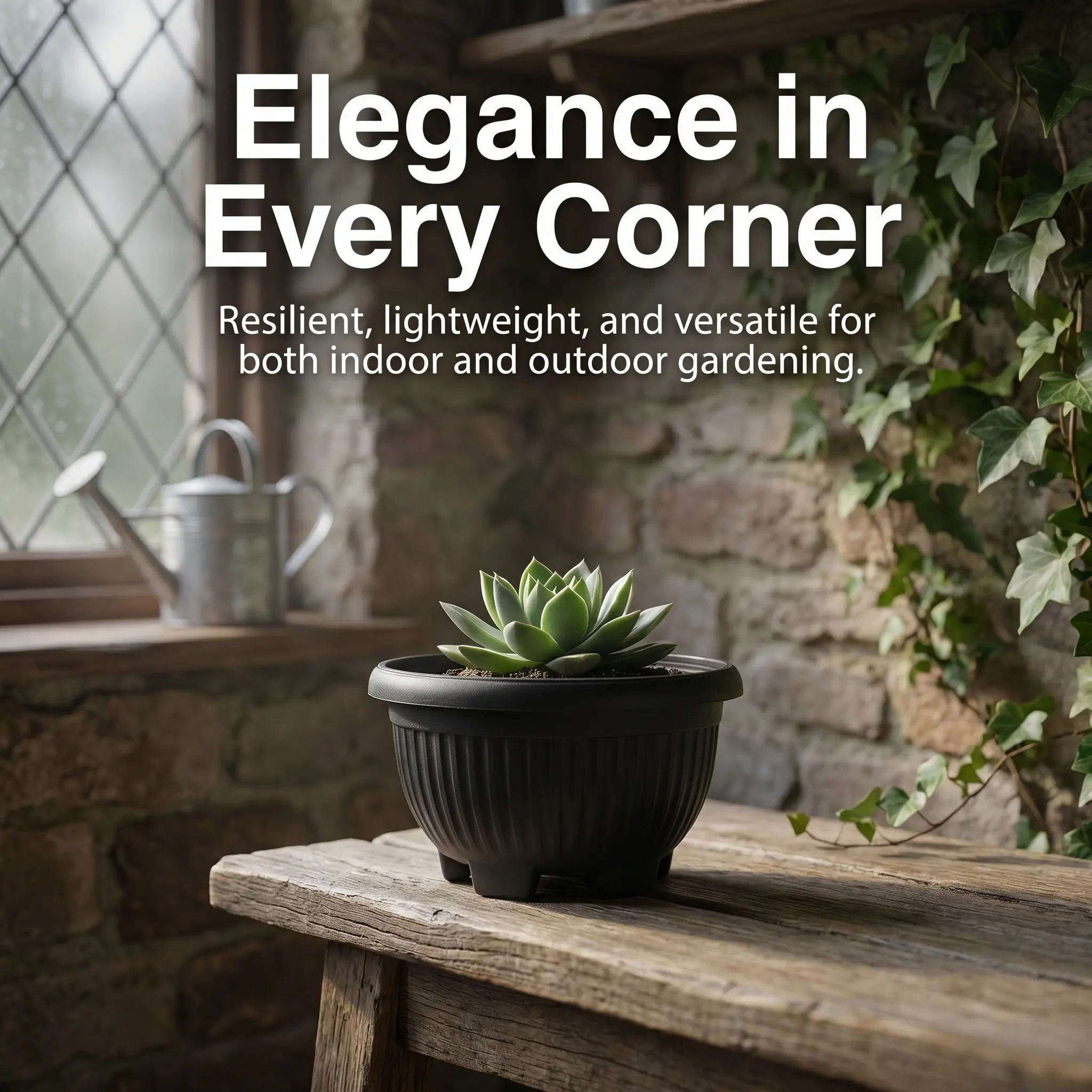 6Pcs Shallow Plastic Succulent Planter Pots Set Indoor Outdoor Garden Flower Pot Round Decorative Container for Succulents