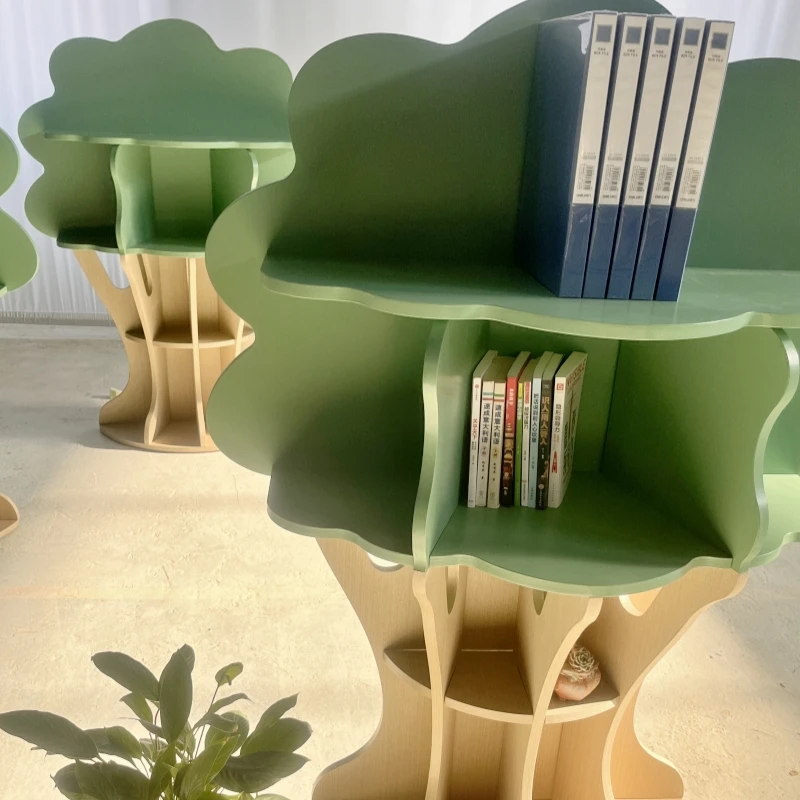 خزانة كتب حديثة متعددة الوظائف يمكن أن تكون أرفف مدرسية بتصميم على شكل شجرة لغرفة نوم الأطفال بشكل جميل