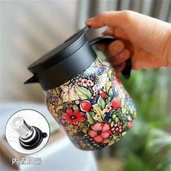 800ml316 Stewed Teapot Tea Separation Insulation Pot Stewed Tea Brewing Teapot Coffee Pot Stainless Steel Liner Insulation Pot