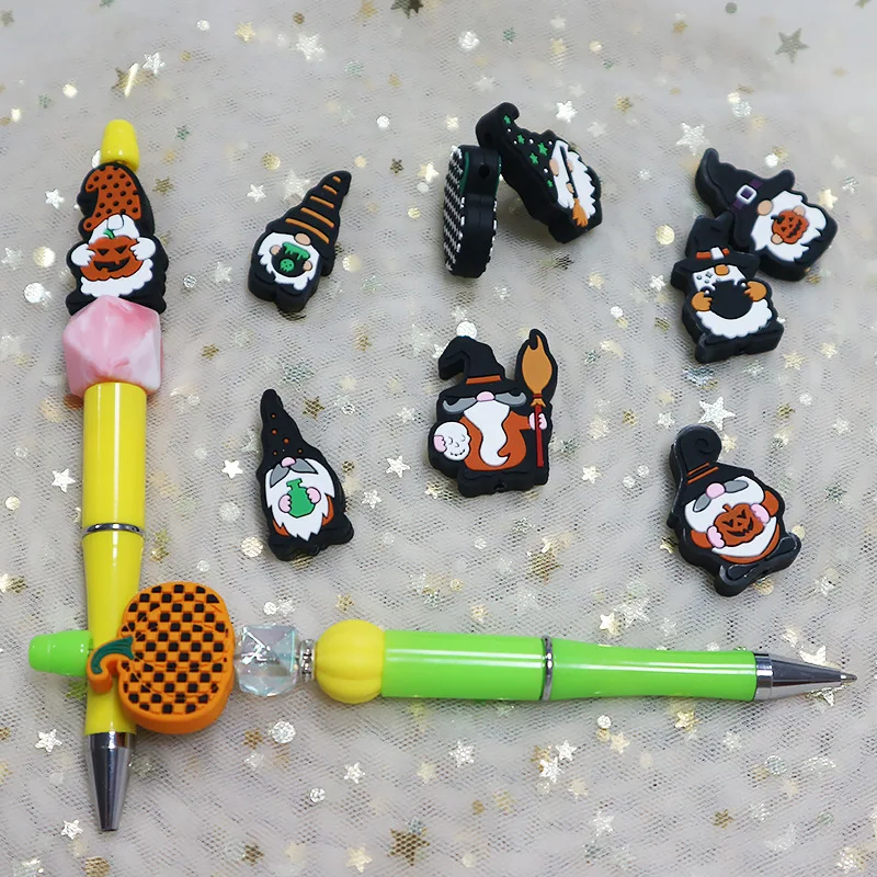 20pcs New Focal Silicone Beads Halloween dwarf cartoon Baby Teething Toy DIY String Pen Nipple Chain Jewelry Pendant Accessories