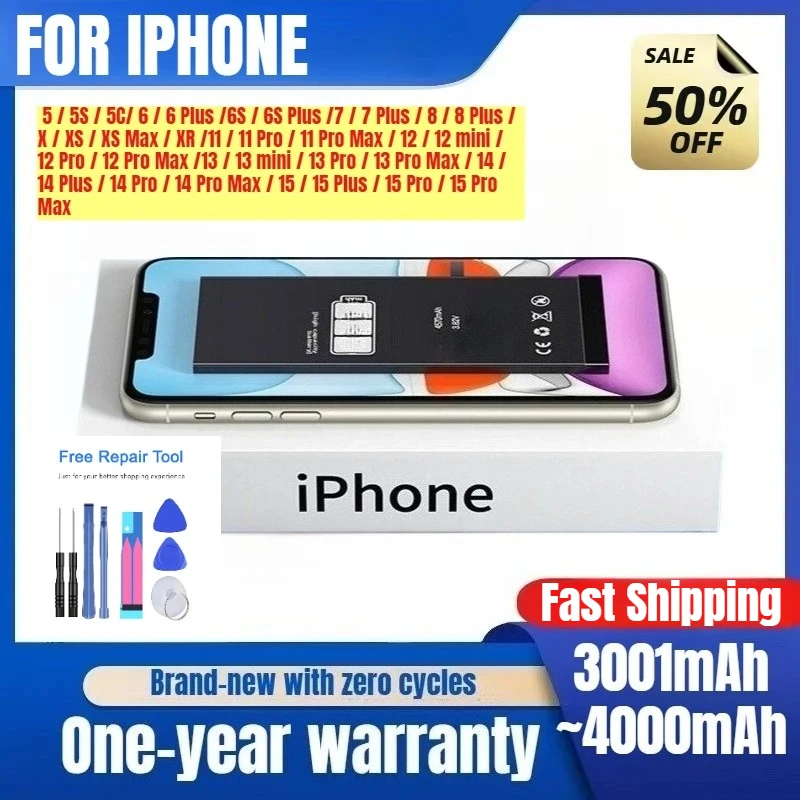 Aplicable a la batería de repuesto para teléfono móvil Apple 11/12/13/14Pro batería Original de gran capacidad con herramientas