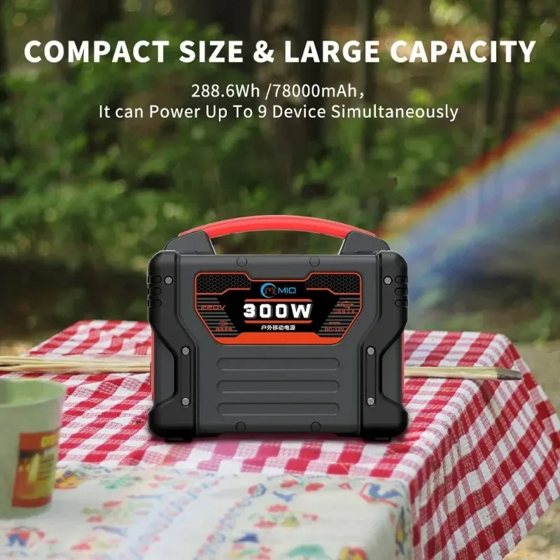 Good Quality 300W Portable Power Station 299.7Wh Solar Generator With 60W PD USB-C Wireless Charging For Outdoor Camping Oem Odm
