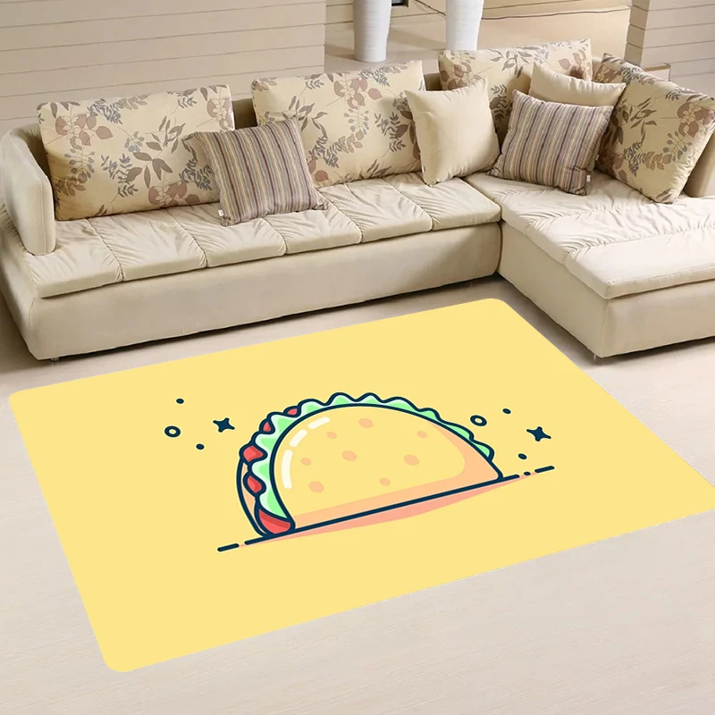 Home Interesting Pattern Taco Aesthetic Room Decoration Rugs Bathroom Mat Carpets Kitchen Carpet Doormat Entrance Door Balcony