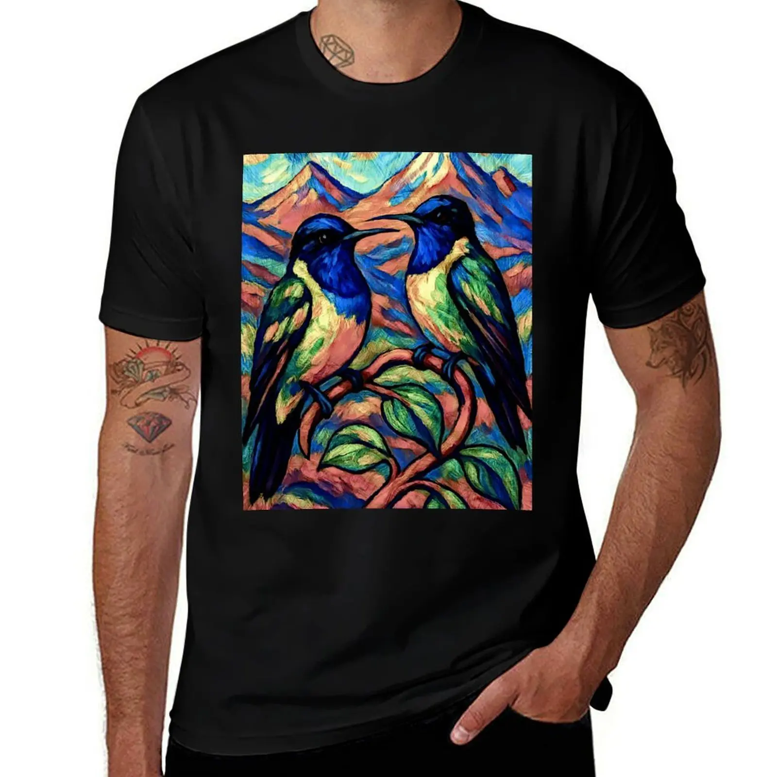 

Hummingbird beija flor Hillstar-de-garganta-azul Oreotrochilus cyanolaemus #1 T-Shirt shirts graphic tees compression shirt men