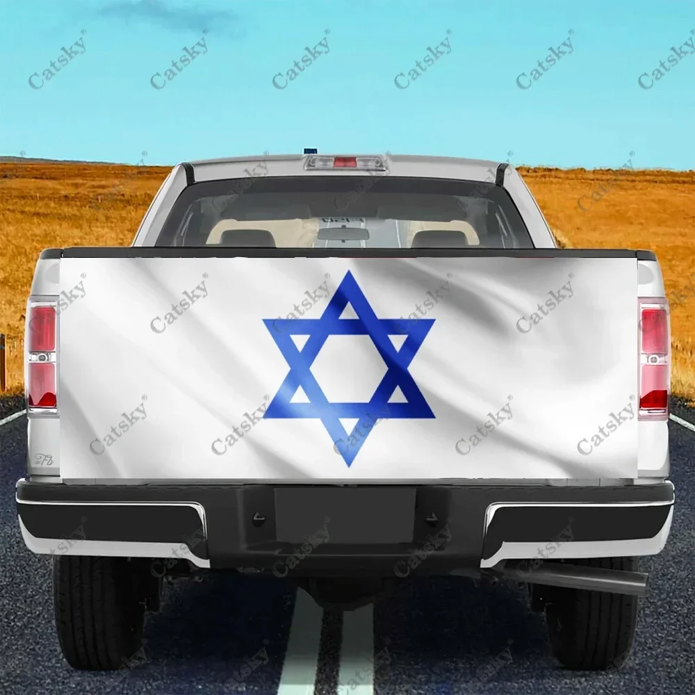 Flag of Israel Print Car Accessories Tail Trunk Protect Vinly Wrap Sticker Hood Decoration Engine Cover for SUV Off-road Pickup