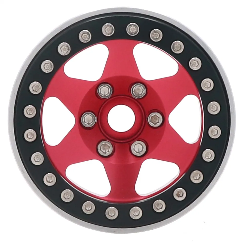 1.9 Metal Beadlock 6 stripes Wheel Hub Rim for 1/10 RC Crawler Axial SCX10 AXI03007 Yikong Trax For TRX4 TRX6 RedCat