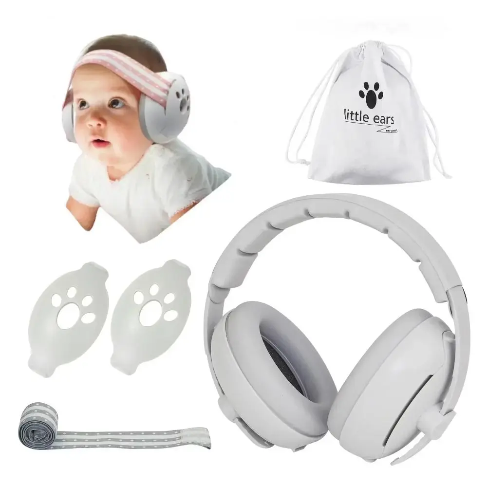 Convertible Design 2-in-1 Baby Ear Muffs Adjustable Band Comfortable Noise Cancelling Headphones with Storage Bag Noise-proof