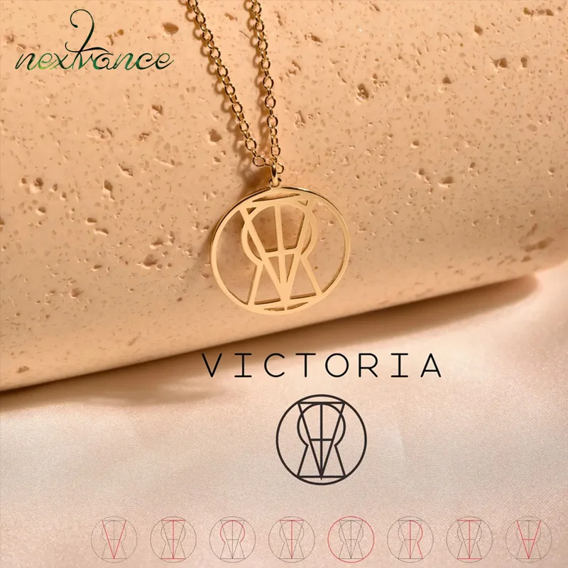 

Nextvance Custom Logo Name Necklace For Women Men Personalized Stainless Steel Monogram Handmade Pendant Birthday Jewelry Gifts