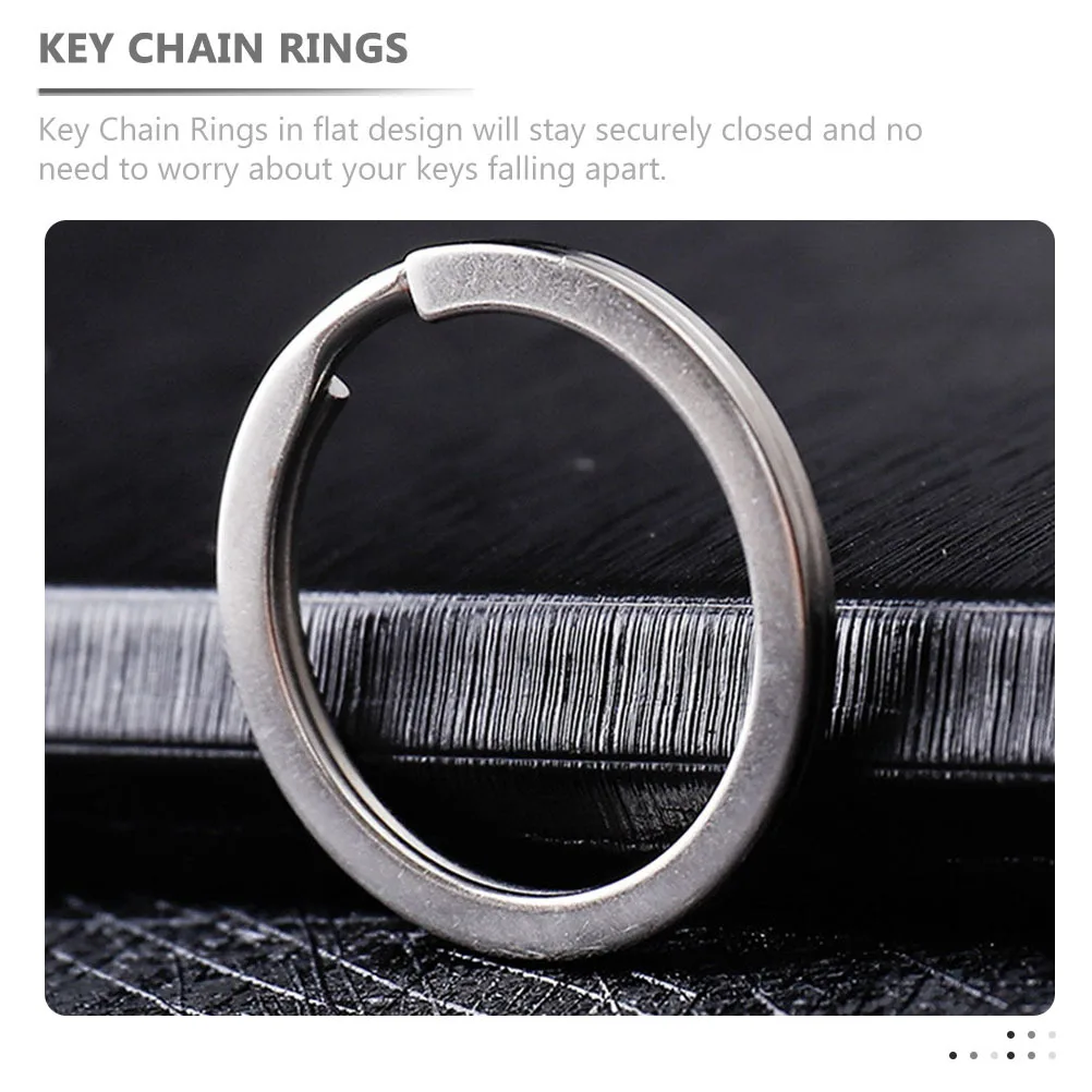 

100Pcs Metal Key Rings Flat Design Heavy Duty Key Chain Rings for Handmade Projects Round Keychains Attachments