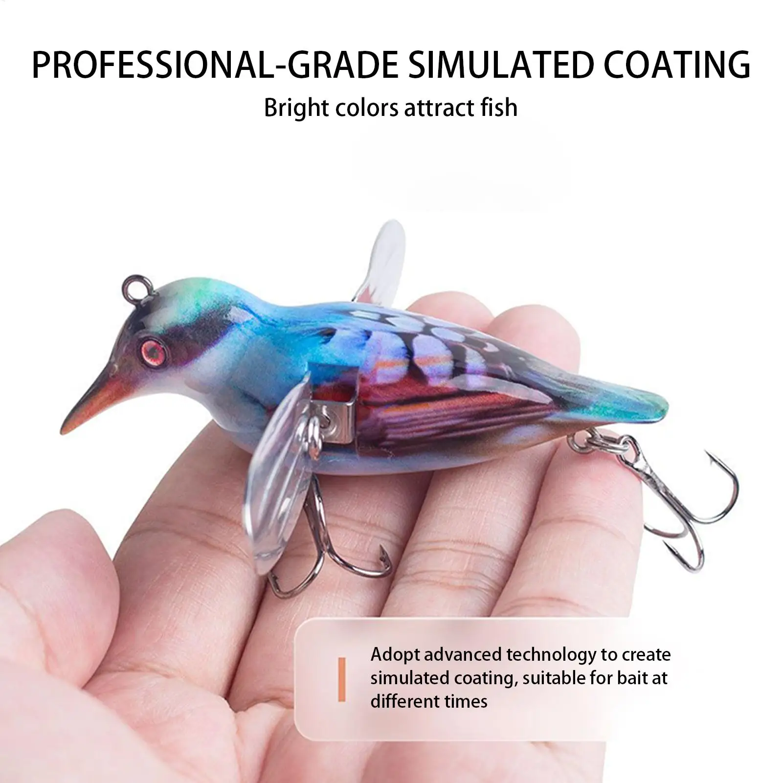 

8cm/12g Birds Shape Topwater Fishing Lures With Hooks Simulation Hard Wobblers Popper Floating Hard Wobblers Bait For Fishing