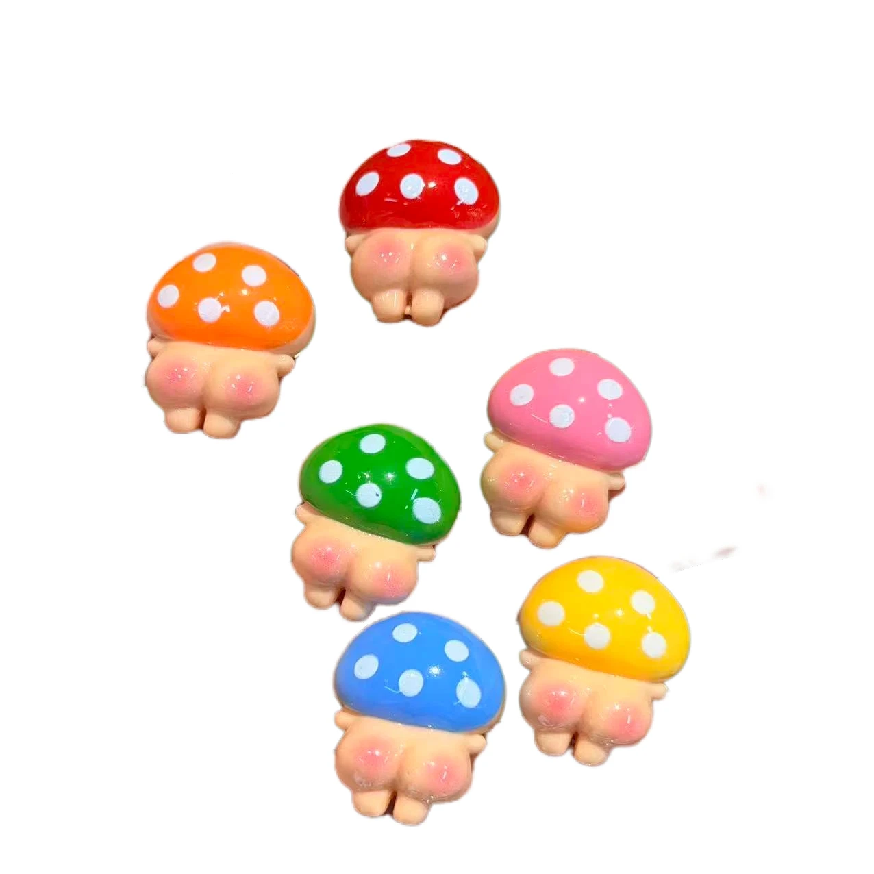 6pcs Cartoon Mushroom Resin Sandals Shoe Charms Buckle Clog Garden Shoes Decorations Hole Slipper Accessories Holiday Present
