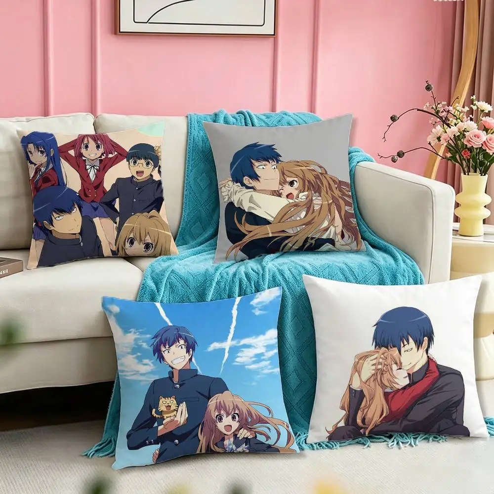 T-Toradora Ryuuji T-Takasu Palm Top  Square Double-Sided printed Pillow Case Bedroom Bedside Pillow Sofa Cushion Cover