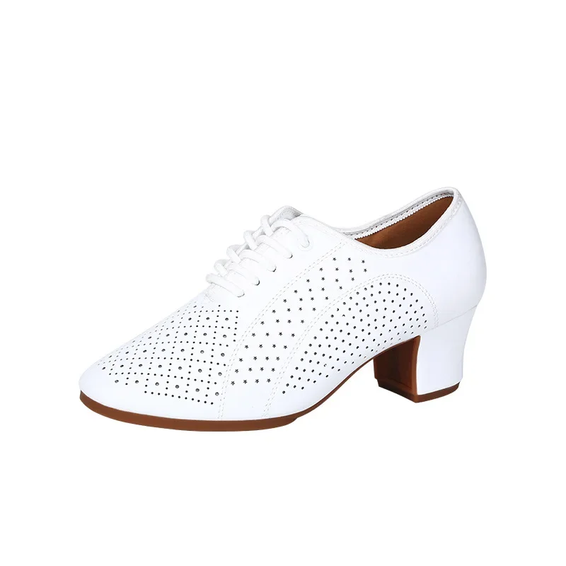 

XIHAHA Women Leather Latin Dance Shoes Jazz Tango Salsa Woman Modern Ballroom Dance Shoes Girl Teacher Shoes Heels Sneakers