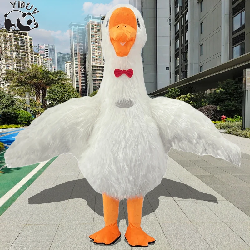 Giant Goose Mascot Inflatable Costume Anime Cartoon Duck Adults Walking Doll Clothing Carnival Halloween Blow Up Fancy Outfits