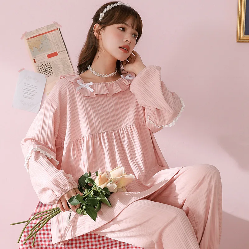 Women's Long-Sleeved Pajama Set Autumn Satin Pajamas Pajama Pants Pajama Set Teenage Pajama Set Women's Homewear