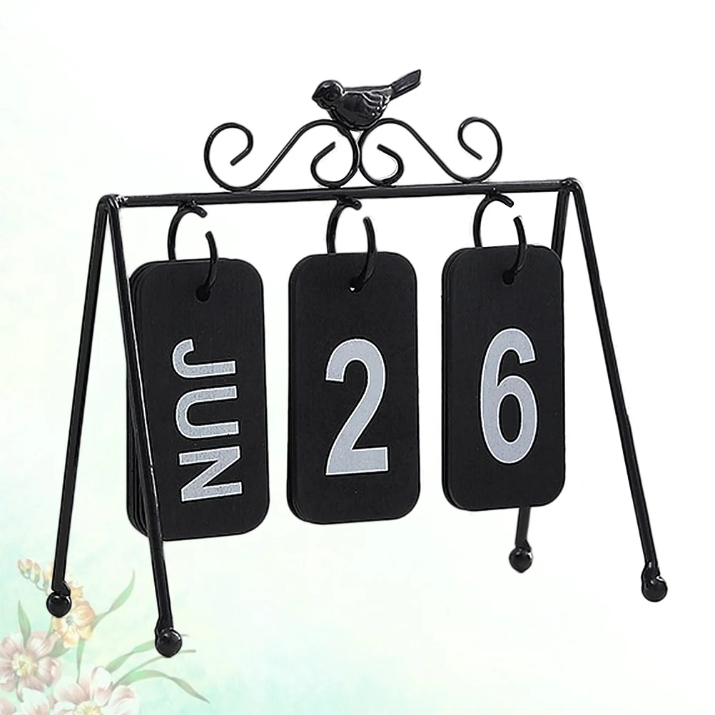 

Iron Art Flip Page Calendar Wooden Desktop Calendar For Home Office Manual Date Display Diy Table Ornament Printing Crafts